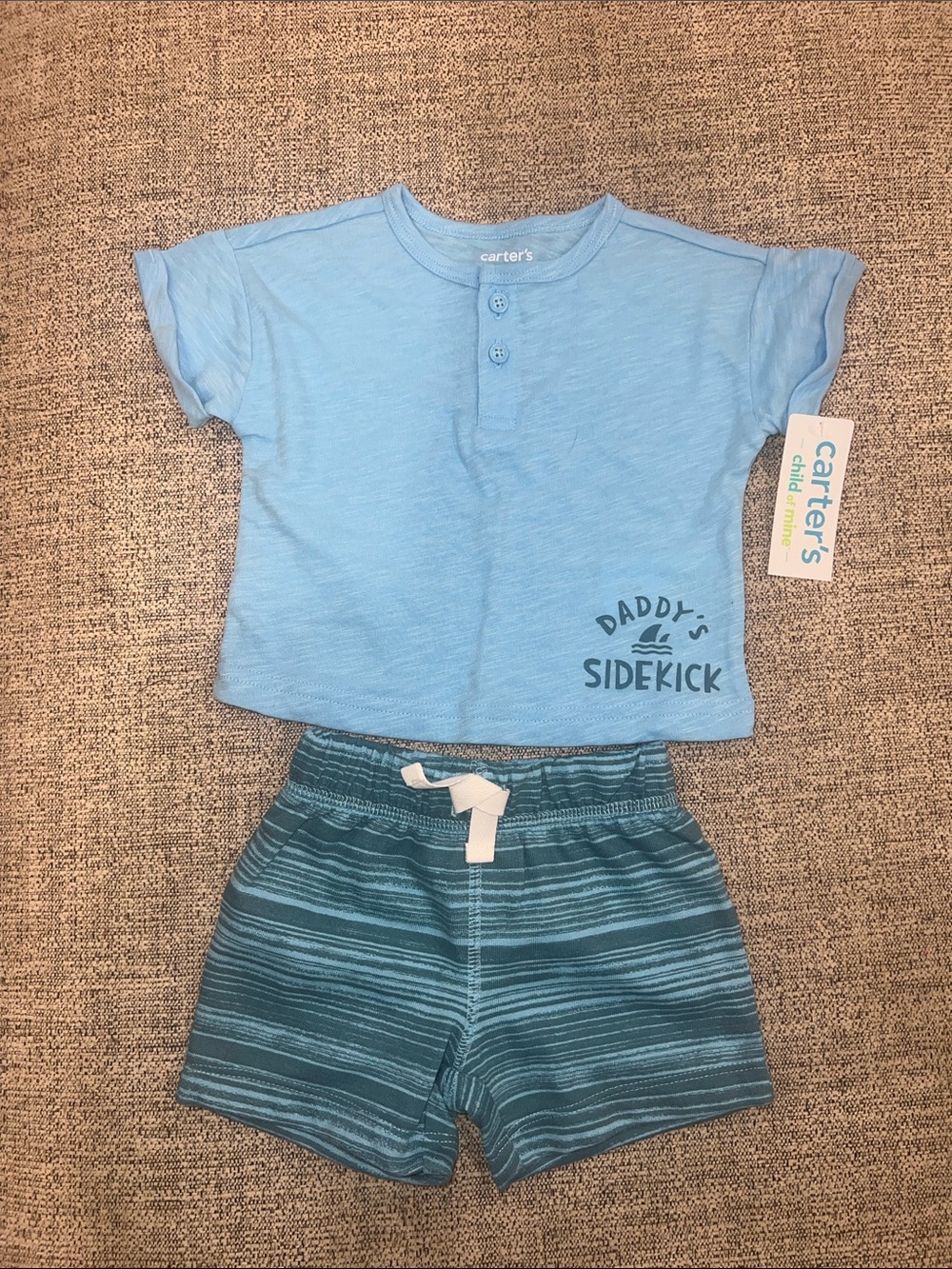 Carter's Light Blue 'Daddy's Sidekick' Short Sleeve Set